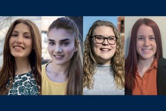 Four side by side images of the scholarship recipients 